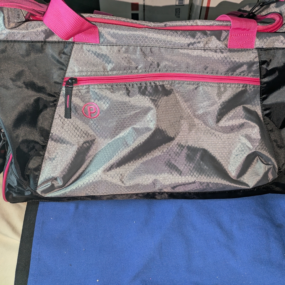 Protege Gray and Pink Duffel Bag - Picture 6 of 9